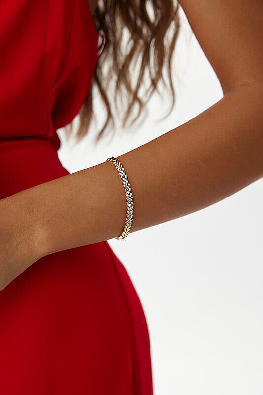 Taşlı V Kordon Bileklik - 1