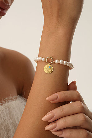 22k Reşat Çeyrek ve İnci Bileklik