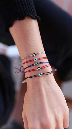 İpli Nazar Boncuklu Bileklik