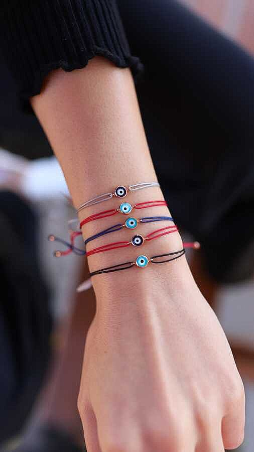 İpli Nazar Boncuklu Bileklik - 1