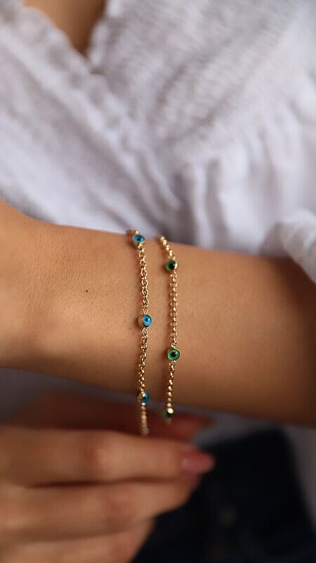 5'li Mini Mavi Gözlü Bileklik - 1